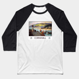 Vintage British Rail Travel Poster: Cornwall Baseball T-Shirt